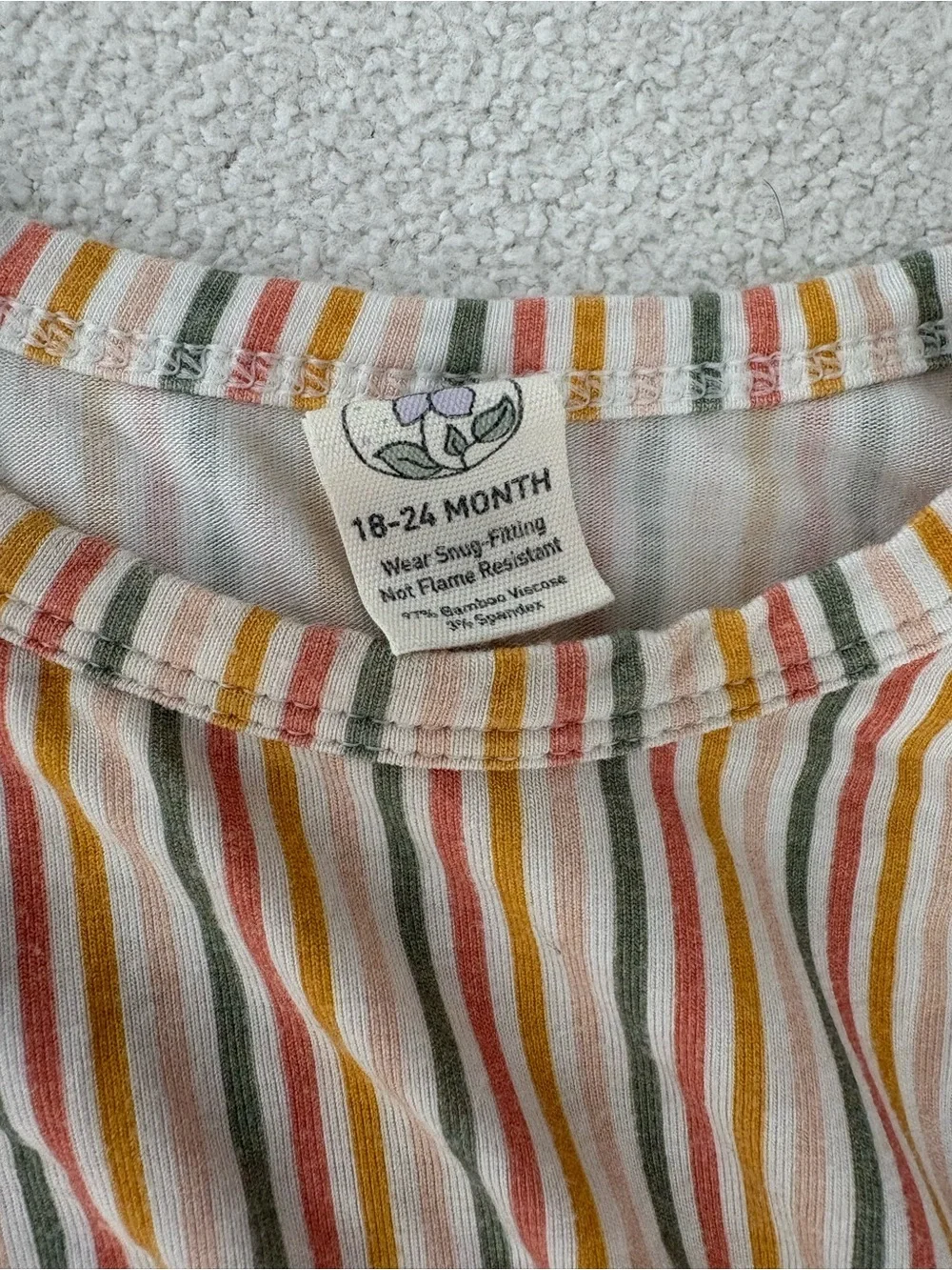 Larkspur Striped Multi-Color Kids Bamboo Pajama Set - Long Sleeve Top & Pants
